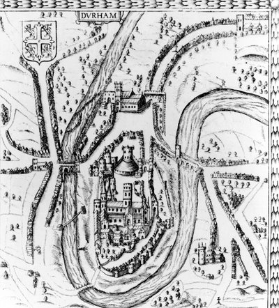 ダラム市の地図、1662年 作： John Speed